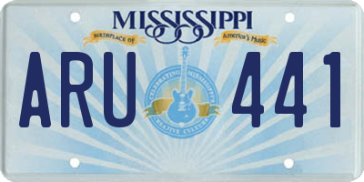 MS license plate ARU441