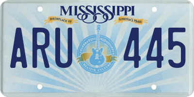 MS license plate ARU445