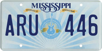MS license plate ARU446