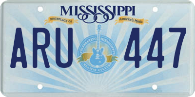 MS license plate ARU447
