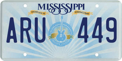 MS license plate ARU449