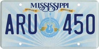 MS license plate ARU450