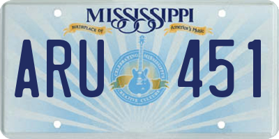 MS license plate ARU451