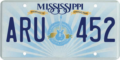 MS license plate ARU452