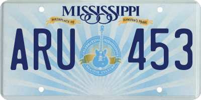 MS license plate ARU453