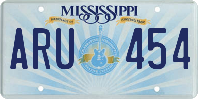MS license plate ARU454