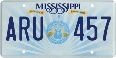 MS license plate ARU457