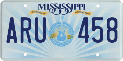 MS license plate ARU458