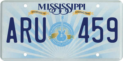 MS license plate ARU459