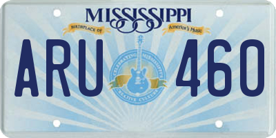 MS license plate ARU460