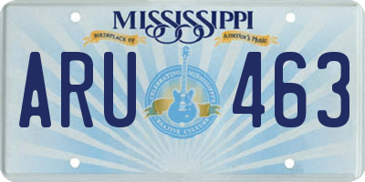 MS license plate ARU463