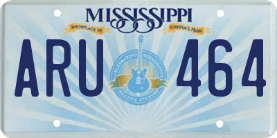 MS license plate ARU464