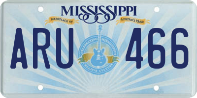 MS license plate ARU466