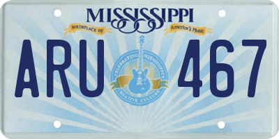 MS license plate ARU467