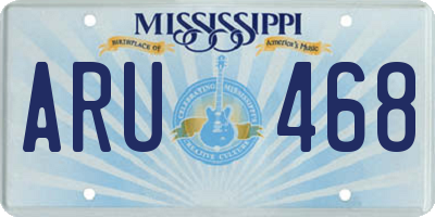 MS license plate ARU468