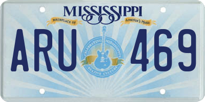 MS license plate ARU469