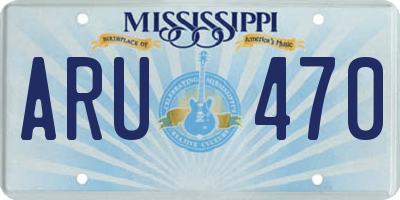 MS license plate ARU470