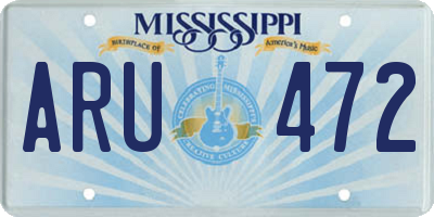 MS license plate ARU472
