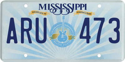 MS license plate ARU473