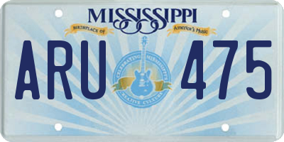 MS license plate ARU475