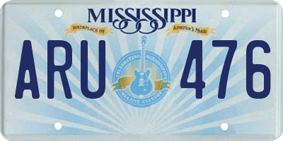 MS license plate ARU476