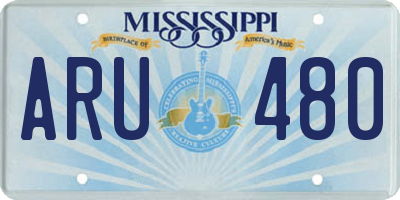MS license plate ARU480