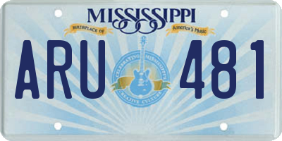MS license plate ARU481