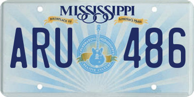 MS license plate ARU486