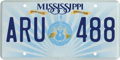 MS license plate ARU488
