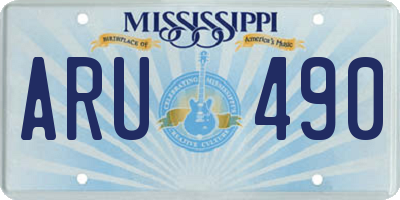 MS license plate ARU490