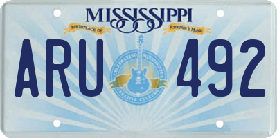 MS license plate ARU492