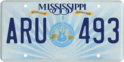 MS license plate ARU493