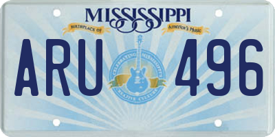 MS license plate ARU496