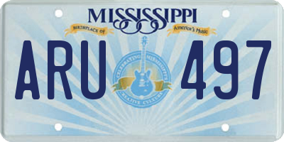 MS license plate ARU497