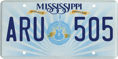 MS license plate ARU505