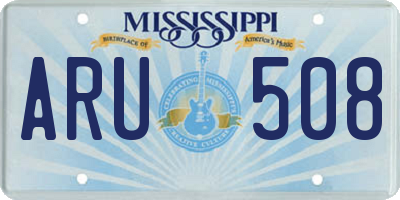 MS license plate ARU508