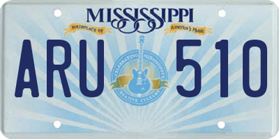 MS license plate ARU510