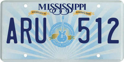 MS license plate ARU512