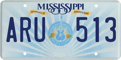 MS license plate ARU513