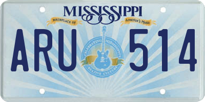 MS license plate ARU514