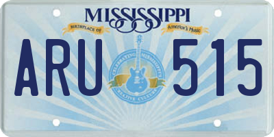 MS license plate ARU515