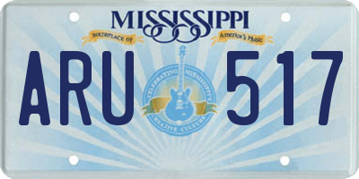 MS license plate ARU517