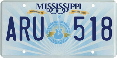 MS license plate ARU518