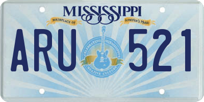 MS license plate ARU521
