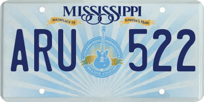 MS license plate ARU522