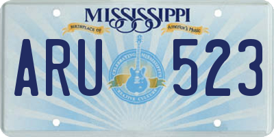 MS license plate ARU523