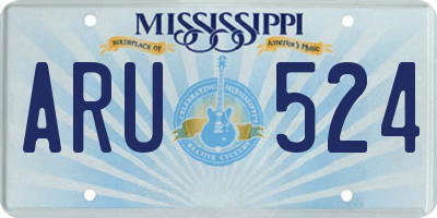 MS license plate ARU524
