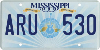 MS license plate ARU530
