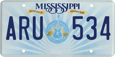 MS license plate ARU534