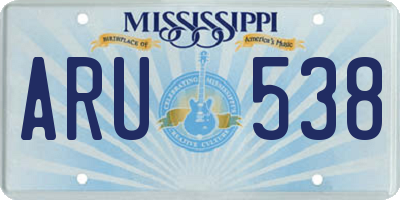 MS license plate ARU538